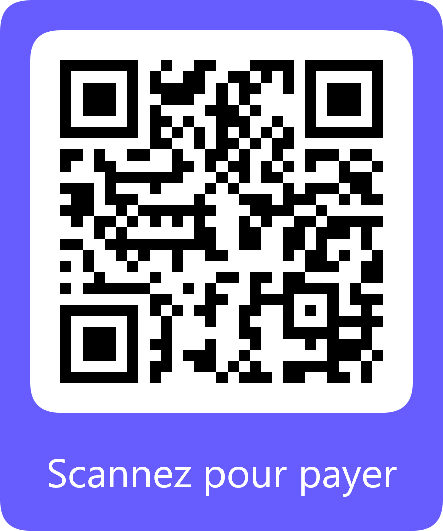QR code — scannez pour payer l'accompagnement de 600€